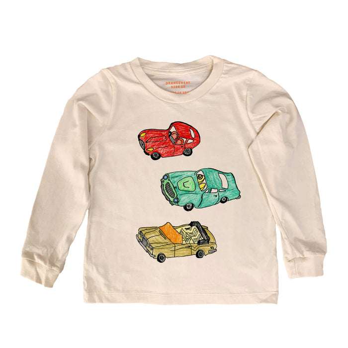 3 Cars - Kids Organic Tee/LONG SLEEVE