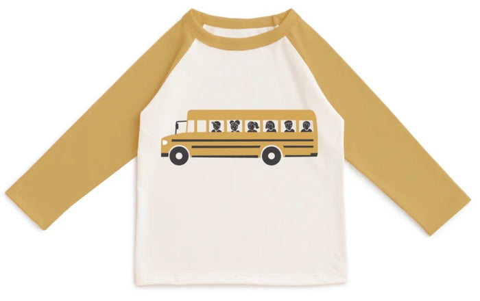 3/4 SLEEVE BASEBALL TEE - SCHOOL BUS OCHRE & NATURAL
