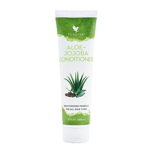 Aloe Jojoba Conditioner in a branded bottle, nourishing conditioner formulated with aloe vera and jojoba to help moisturize, soften, and leave hair smooth, manageable, and healthy-looking.