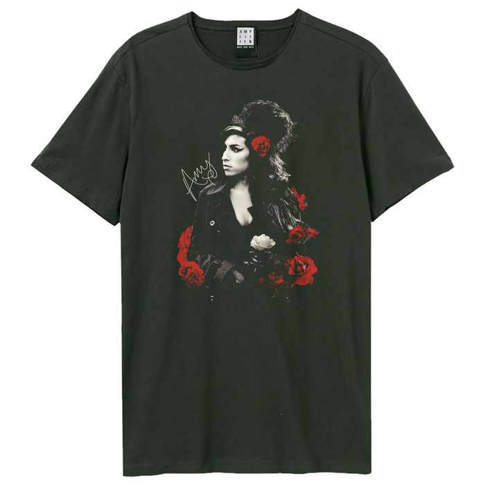 Amy Winehouse Unisex T-shirt - Poses With Roses T-Shirt Amplified