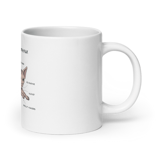 "ANATOMY OF A SPHYNX CAT" COFFEE MUG 20 oz