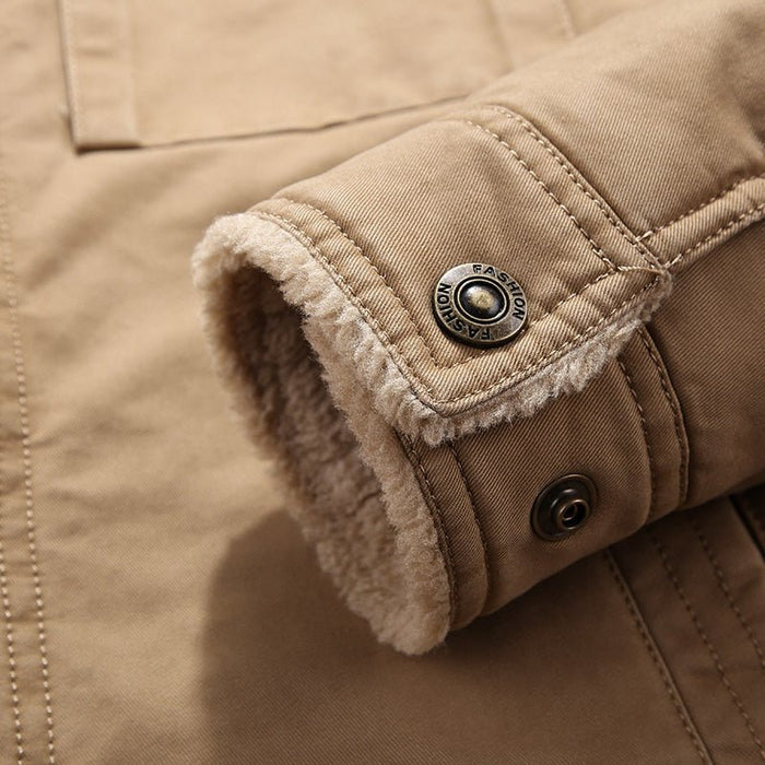 Antonios Cotton Fleece Winter Jacket - AntoniosClothing - Gray