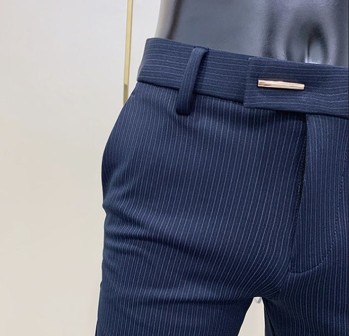 Antonios Navy Blue Casual Pants - AntoniosClothing - Blue