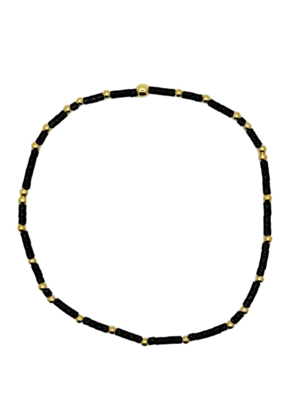 Black Glossy Bitty Bauble Bracelet