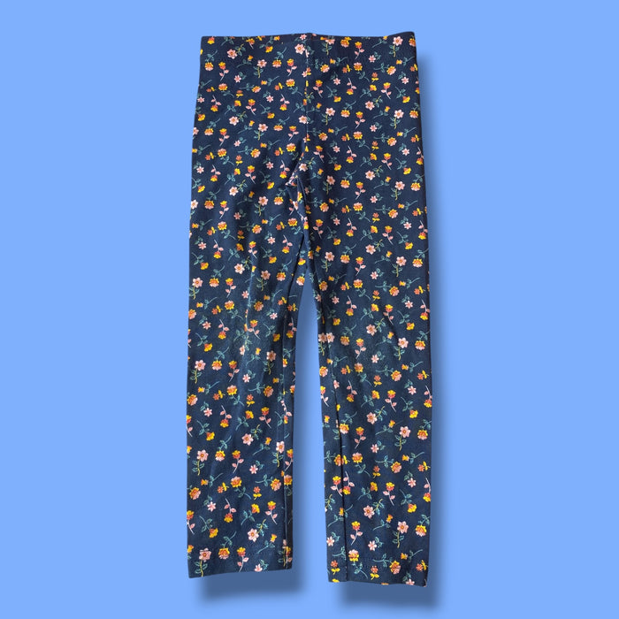 Blue Carters floral leggings, 3Y