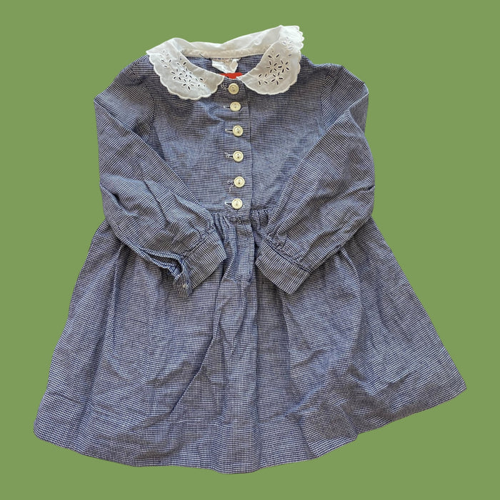 blue vintage collared plaid dress, 24m