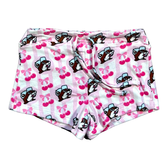 Pink lounge shorts - playful cherry print