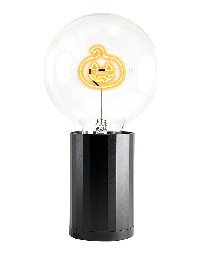 Bulb HALLOWEEN PUMPKIN Amber with Base Table Lamp PORTABLE Rose Gold