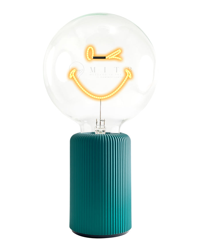 Bulb SMILEY WORLD KIDNESS Amber with Base Table Lamp PORTABLE Pop Nomad White
