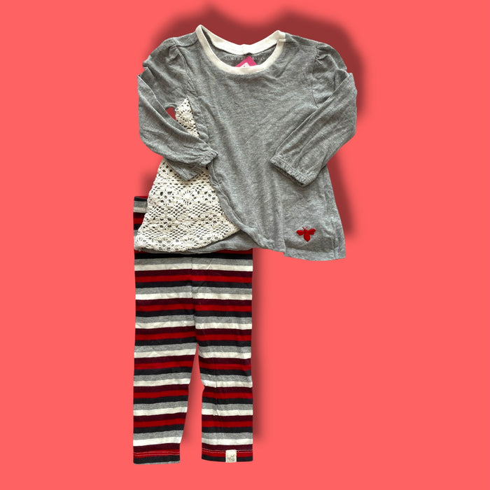 burgundy burts bees set, 3-6m