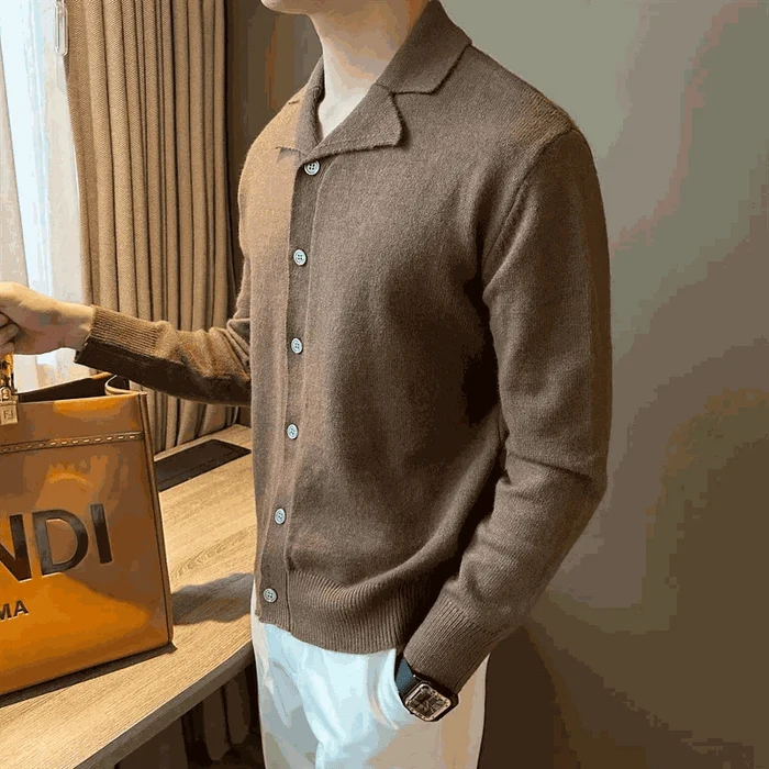 Business casual knitted cardigan - AntoniosClothing - White