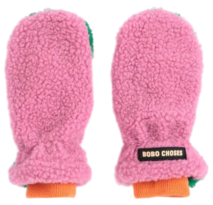 Color Block Sheepskin Mittens