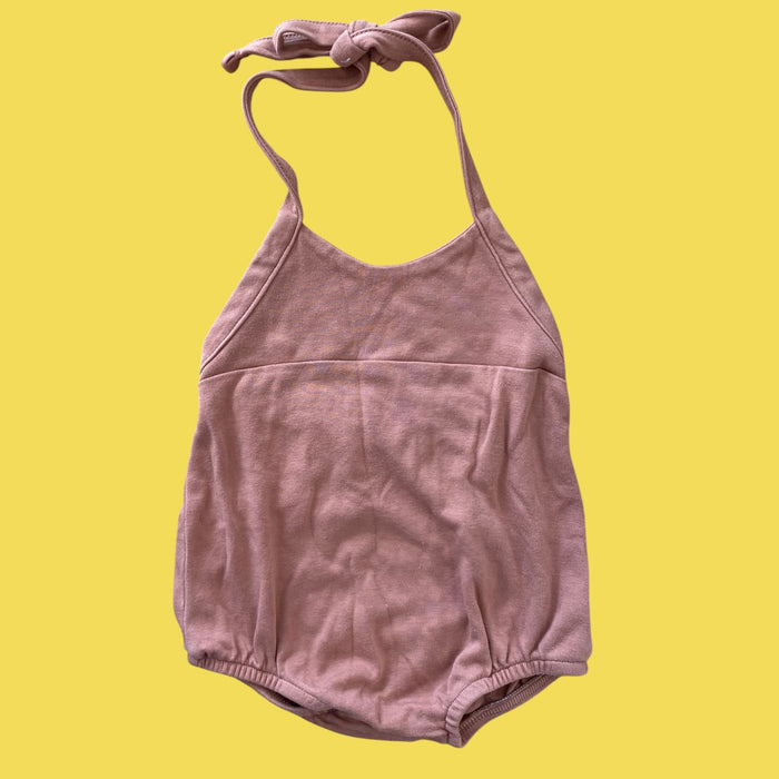 dark rose Little & Lively as is mark- halter romper, 6-12m