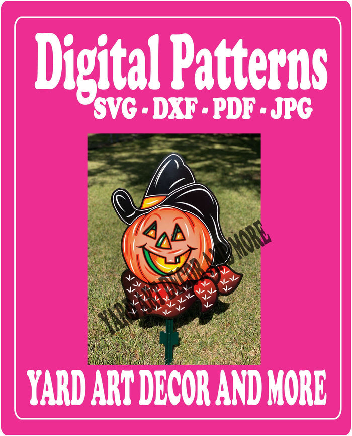 Fall Pumpkin with Cowboy Hat Yard Art Digital Template