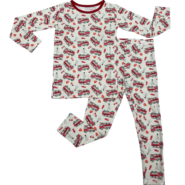 Fire Trucks Long Sleeve Pajama Set