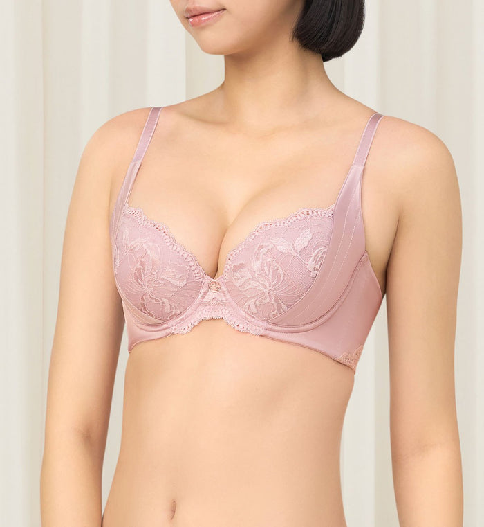 Florale Rose Lilies Wired Padded Push Up Bra - PEROLA