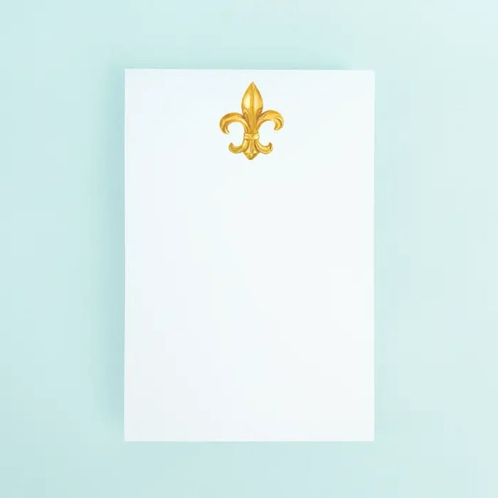 Gold Fleur De Lis Watercolor Notepad