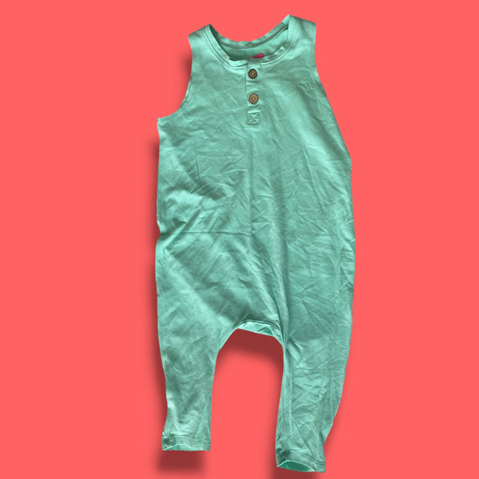 green little yogi romper, 3-5y