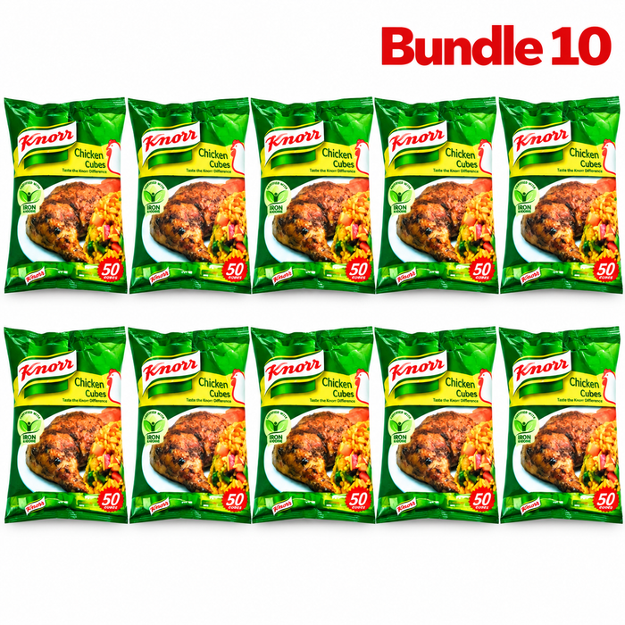 Knorr Chicken Cubes - 50 Cubes | Maggi Seasoning for Rich Flavor and Aromatic Dishes - Yado African & Caribbean Market