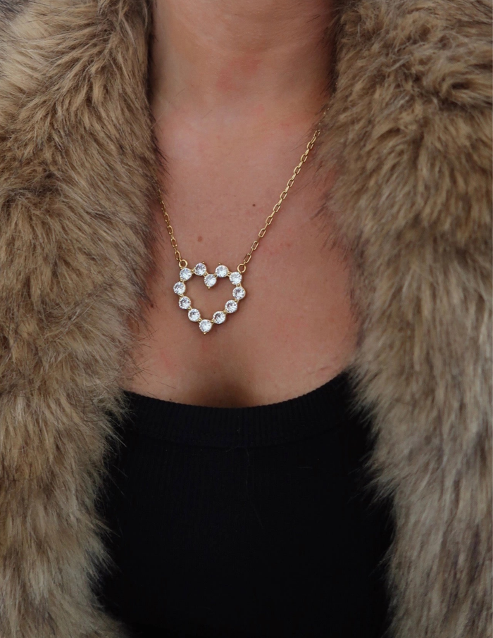 Large Diamond Heart Necklace 