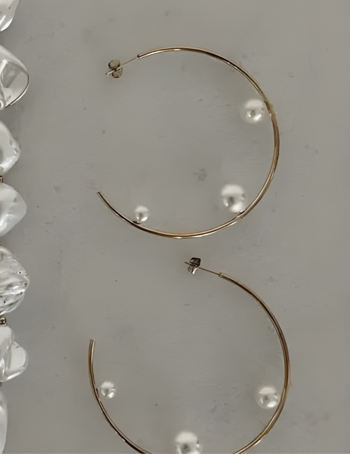 Large Pearl Hoops