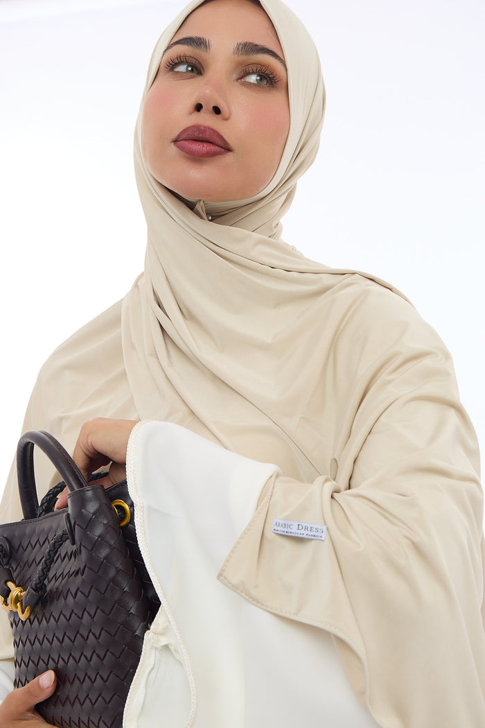 Liquid Jersey Hijab Min - Cashmere Beige