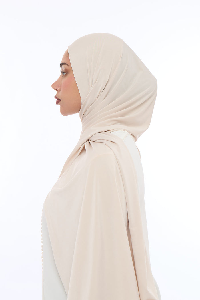 Liquid Jersey Hijab Min - Sage Beige