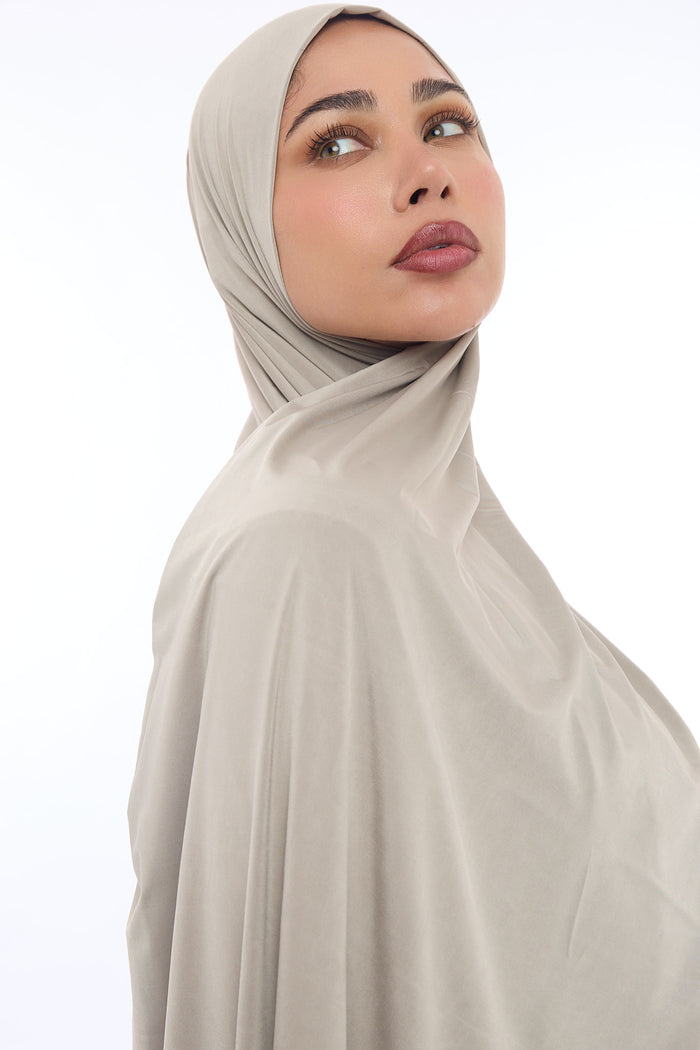 Liquid Jersey Hijab Min - Sandy Taupe