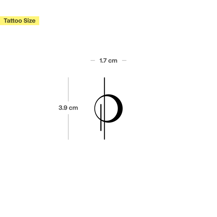 Mond und Linien Tattoo