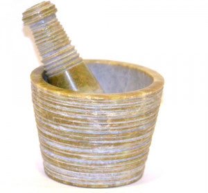Mortar and Pedstle Beige Carved