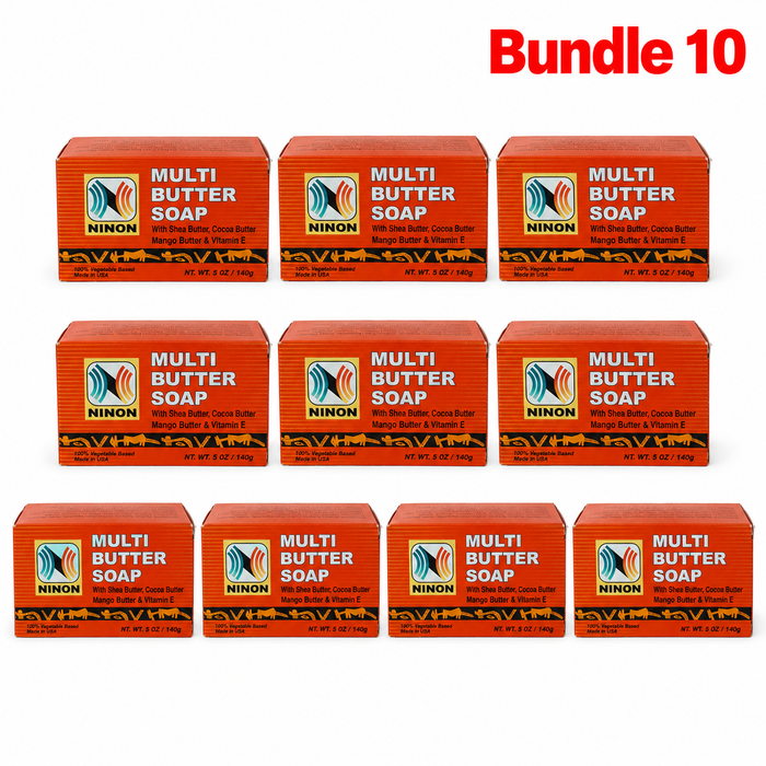 Ninon Multi Butter Soap 5oz, African black soap enriched with shea butter and nourishing butters, designed to gently cleanse, moisturize, and leave skin feeling soft, smooth, and refreshed.