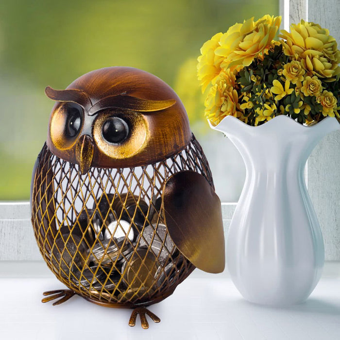 Owl Metal Peggy Bank Artwork.