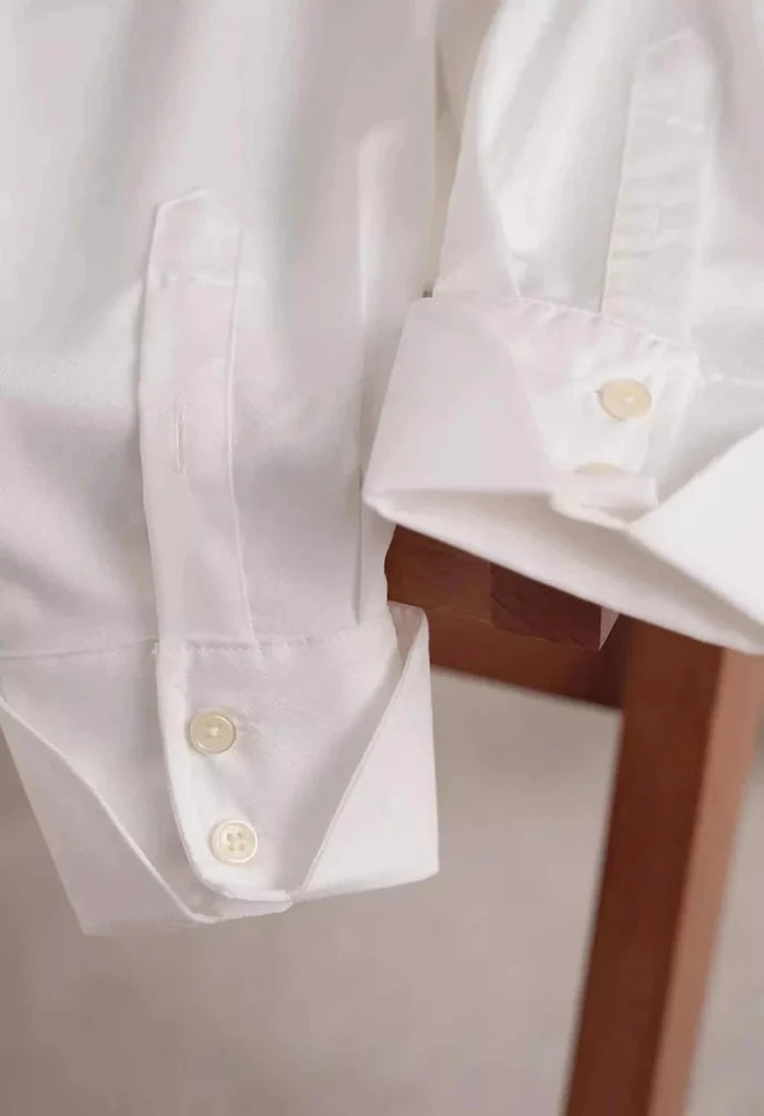 Party tuxedo long sleeve shirt - AntoniosClothing - White