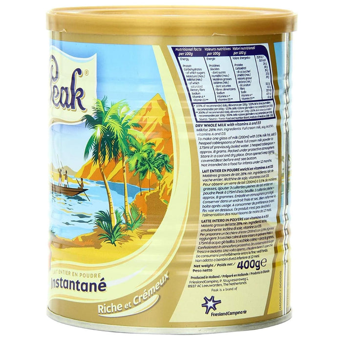 Peak Instant Full - Cream Dry Whole Milk Powder, 400 - Grams - Yado African & Caribbean Market