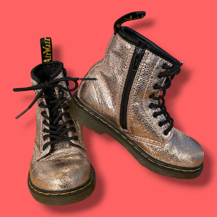 Pink Dr Marten shiny boots, 10.0