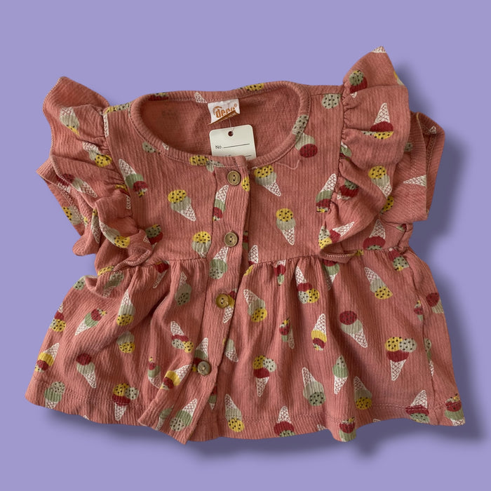 Pink ice cream top, 9-12m