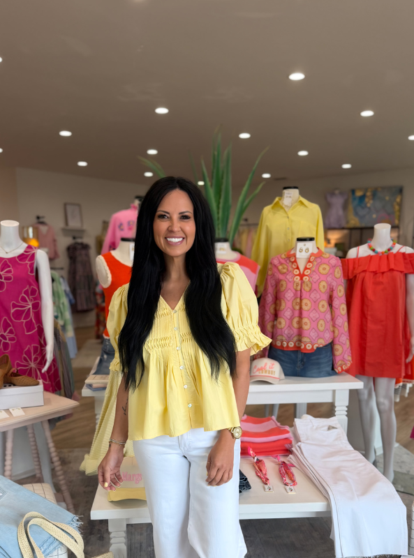 Pintuck Pleated Lemon Top