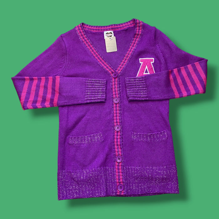 Purple CherryStix Knit Sweater, 10-12Y