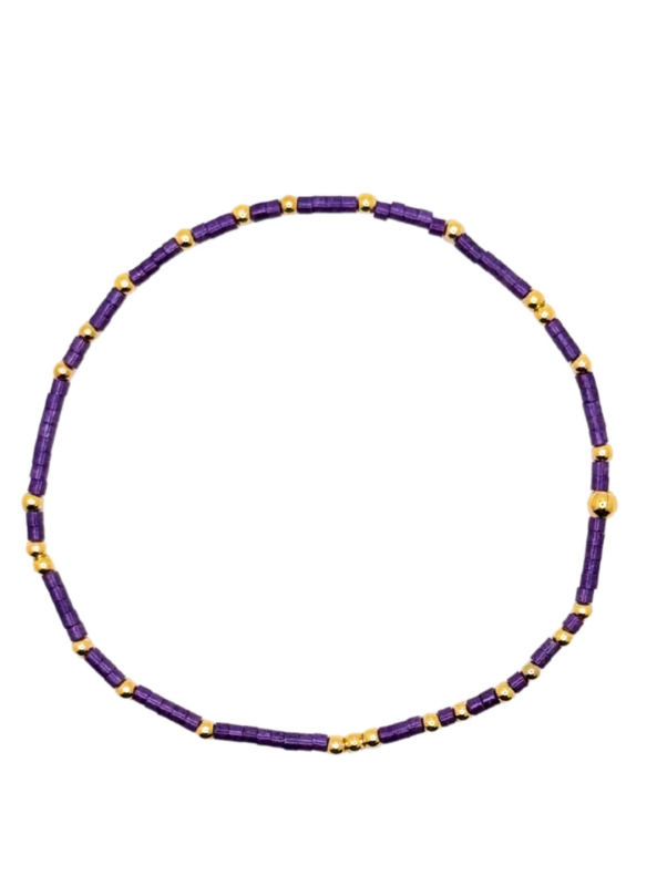 Purple Glossy Bitty Bauble Bracelet