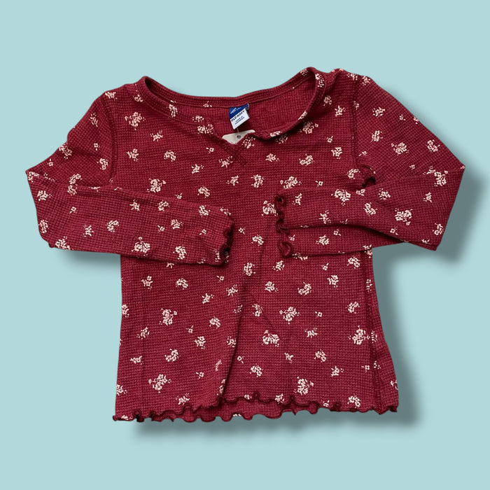 red Old Navy waffle long sleeve, 5Y