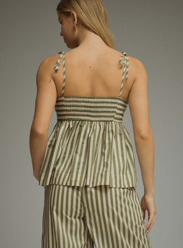 Savannah Peplum Top- Olive