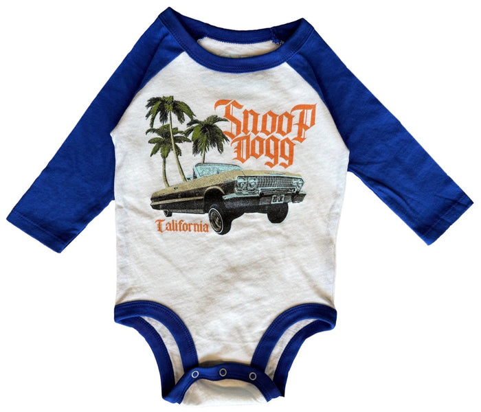 Snoop Dog Cruiser Recycled Raglan LS Onesie