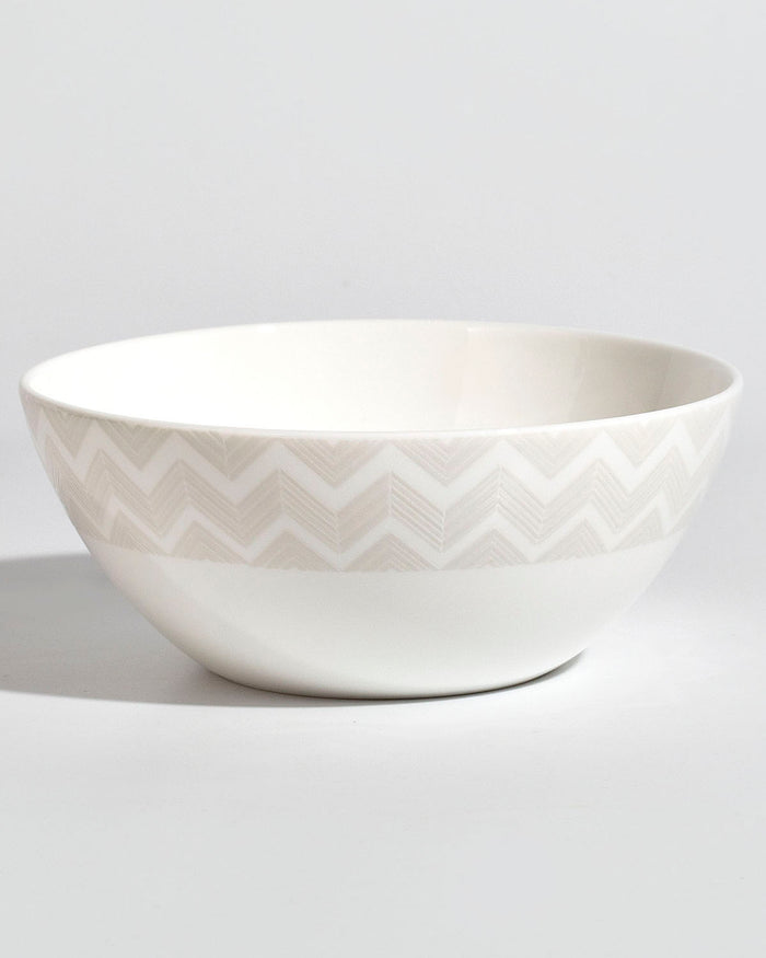 Soup Bowls ZIG ZAG Set of 6 White diam. 14.5" H. 2.4"