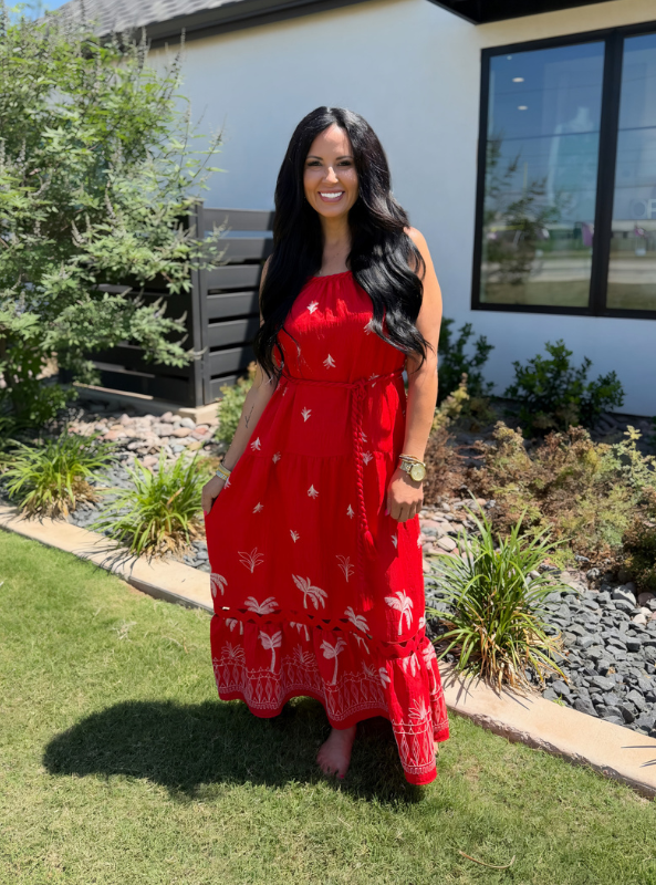 Summer Days Maxi Dress- Coral Red