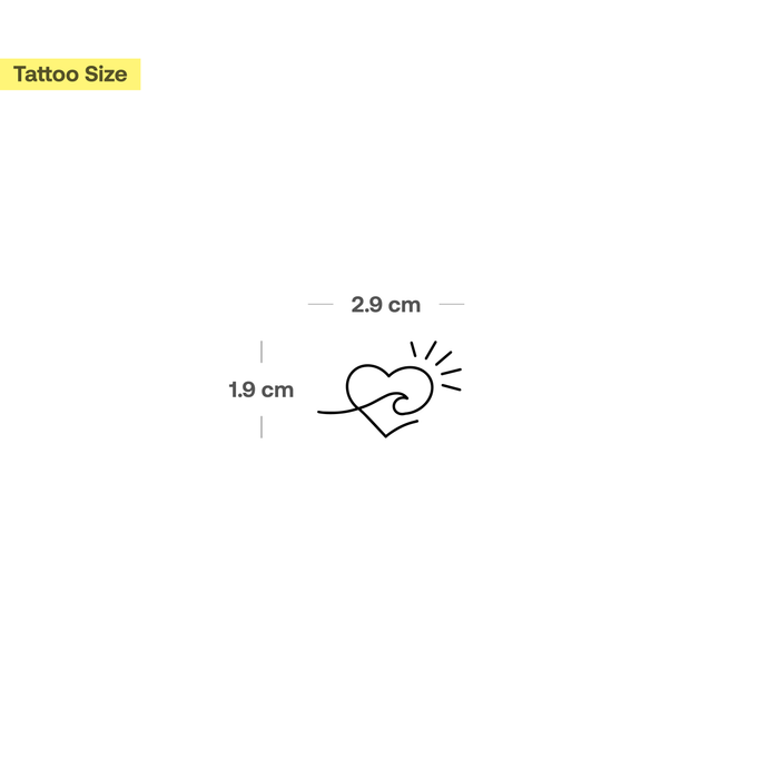 Welle Sonne Herz Tattoo