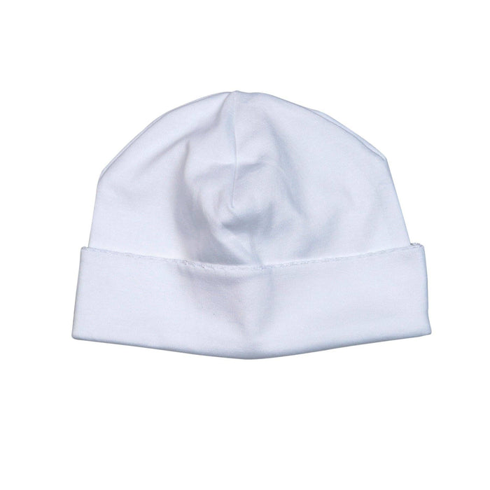 White Beanie White Picot Trim: 0-3M