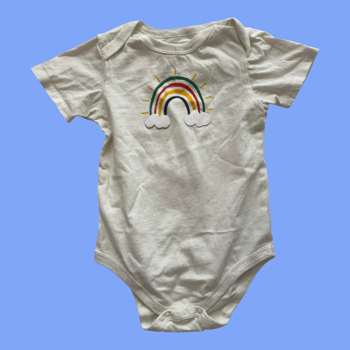 White HBC stripes rainbow bodysuit, 18-24m