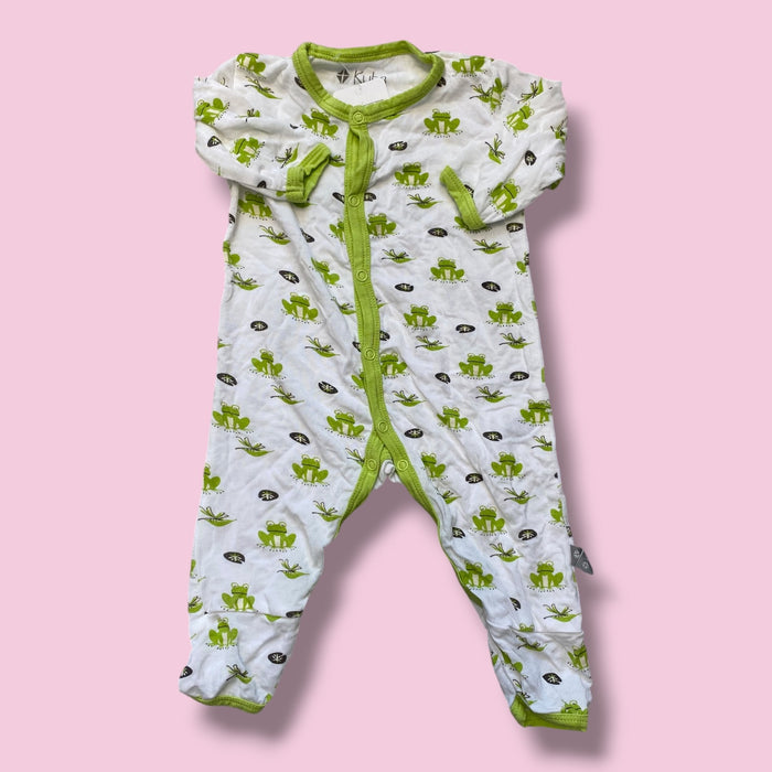 white kyte pond snap romper, nb