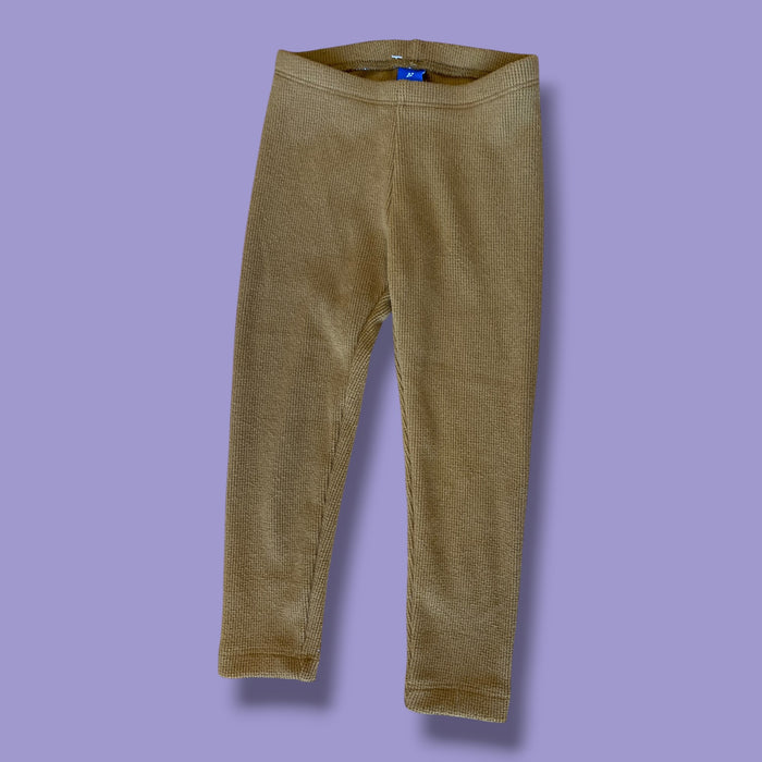 yellow Old Navy waffle knit leggings, 3Y
