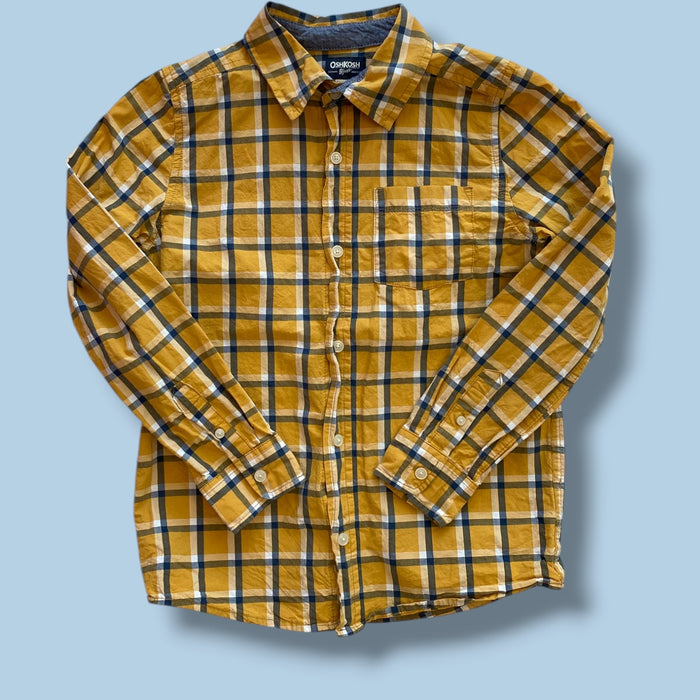 yellow Oshkosh plaid button up, 12Y